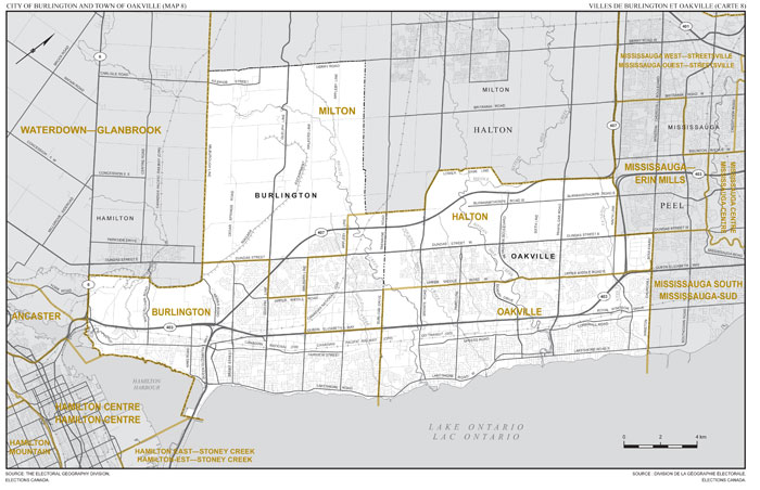 Map 8: Map of proposed boundaries and names for the electoral districts of Ontario