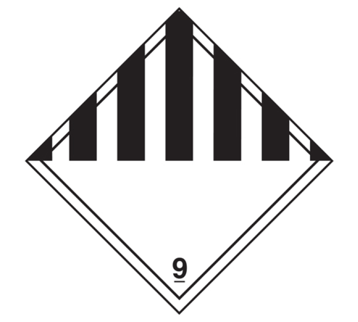 Image - L'étiquette, la plaque et la description qui figurent sous l'intertitre « Classe 9, Produits, matières ou organismes divers », à l'appendice de la partie 4 du même règlement, sont remplacées par ce qui suit :