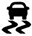 Symbol showing, in silhouette, the back view of a car above two thick, squiggly, vertical lines.