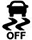 Symbol showing, in silhouette, the back view of a car above two thick, squiggly, vertical lines below which appears the word OFF.