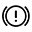 Symbol showing, in contour, between parentheses, a circle containing an exclamation mark.
