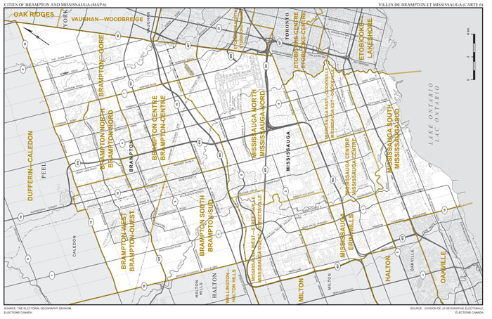 Map 6: Map of proposed boundaries and names for the electoral districts of Ontario