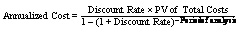 Formula, Annualized Cost