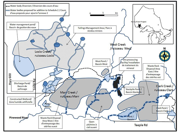Figure 1Â : Carte du projet Rainy River