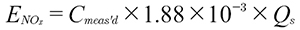 c. Calculate the NOx emission rate using Equation (1)