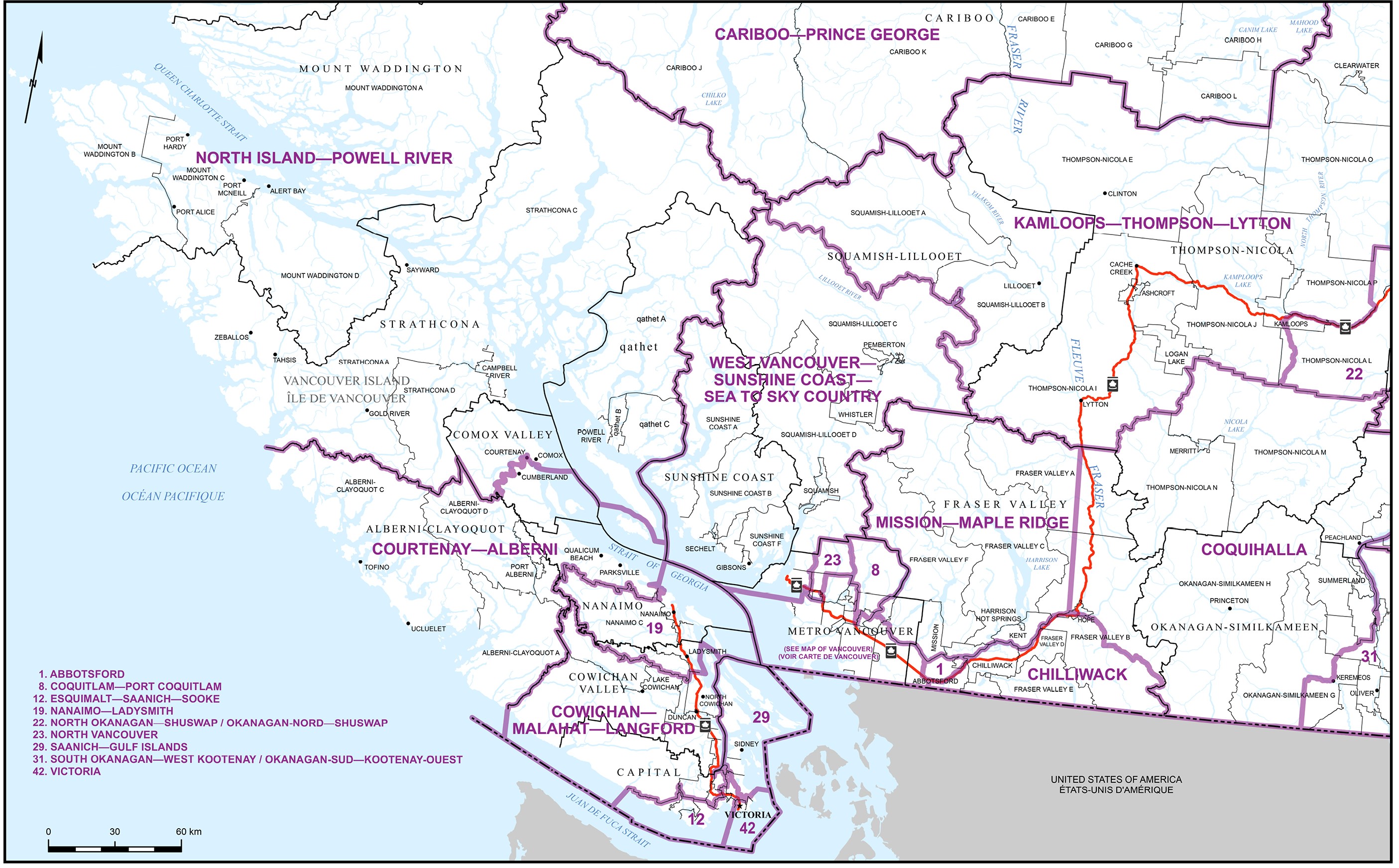 Carte 3&nbsp;&mdash;&nbsp;Sud-Ouest de la Colombie-Britannique