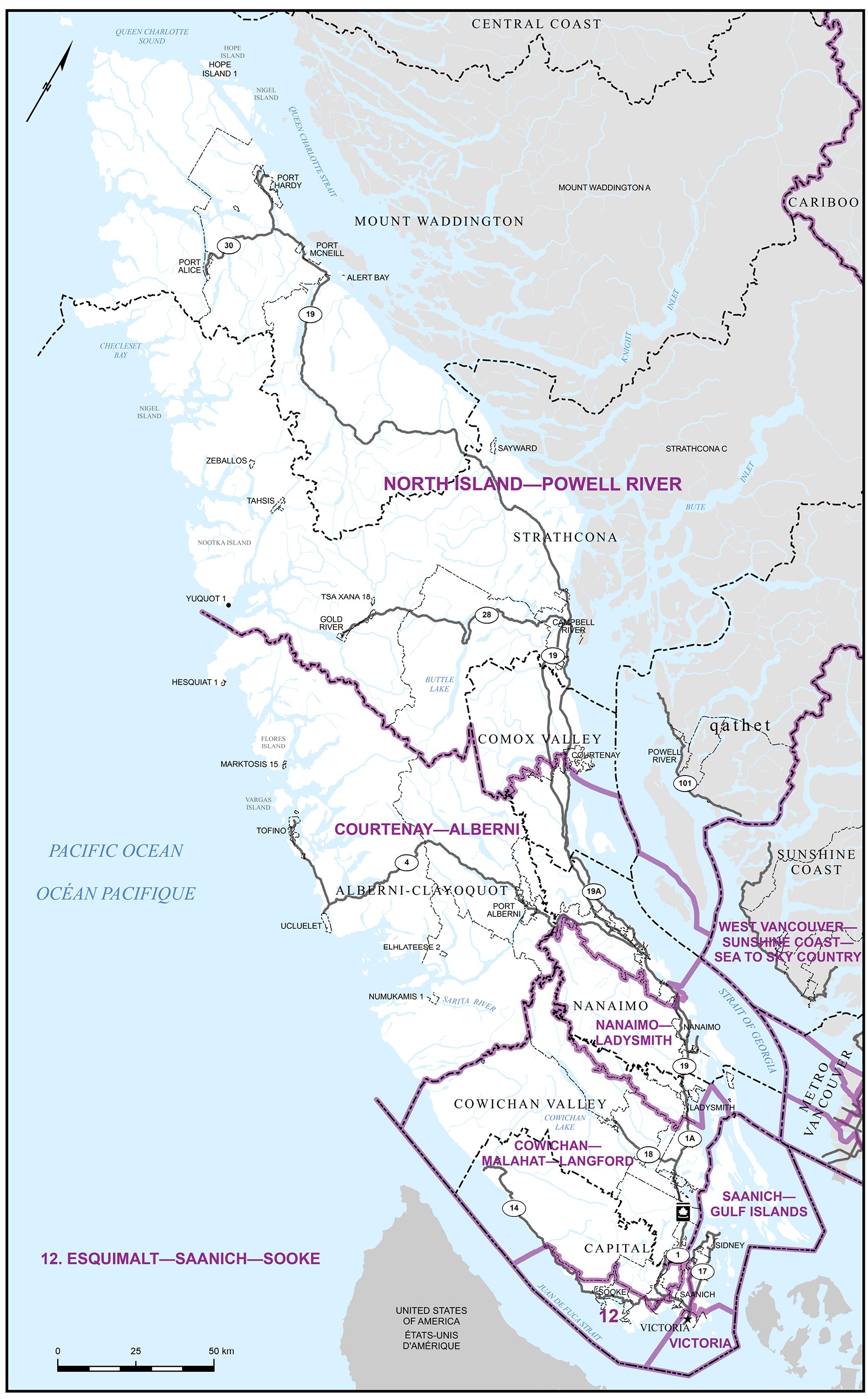 Carte 4&nbsp;&mdash;&nbsp;Île de Vancouver 
