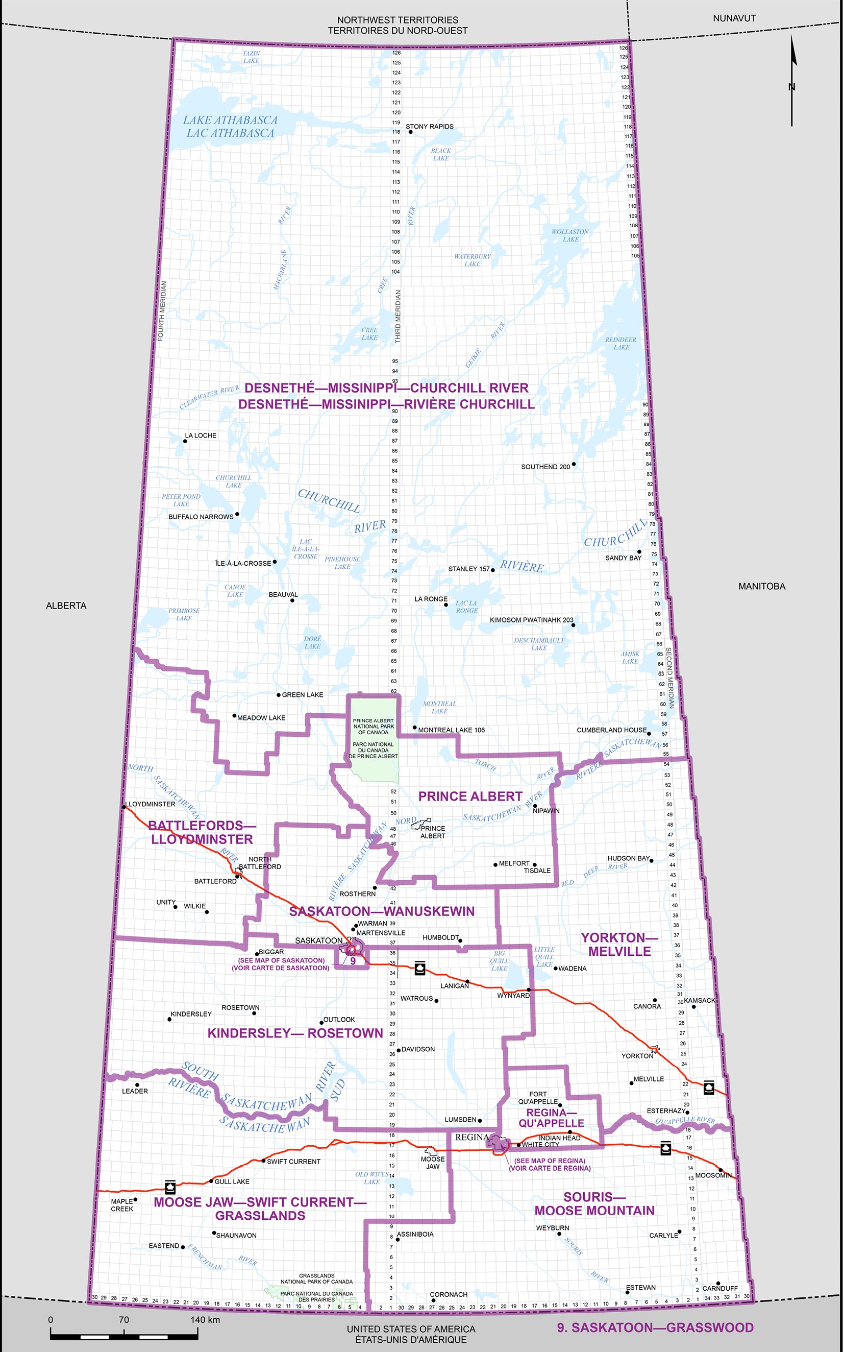Saskatchewan&nbsp;&ndash;&nbsp;Carte 1