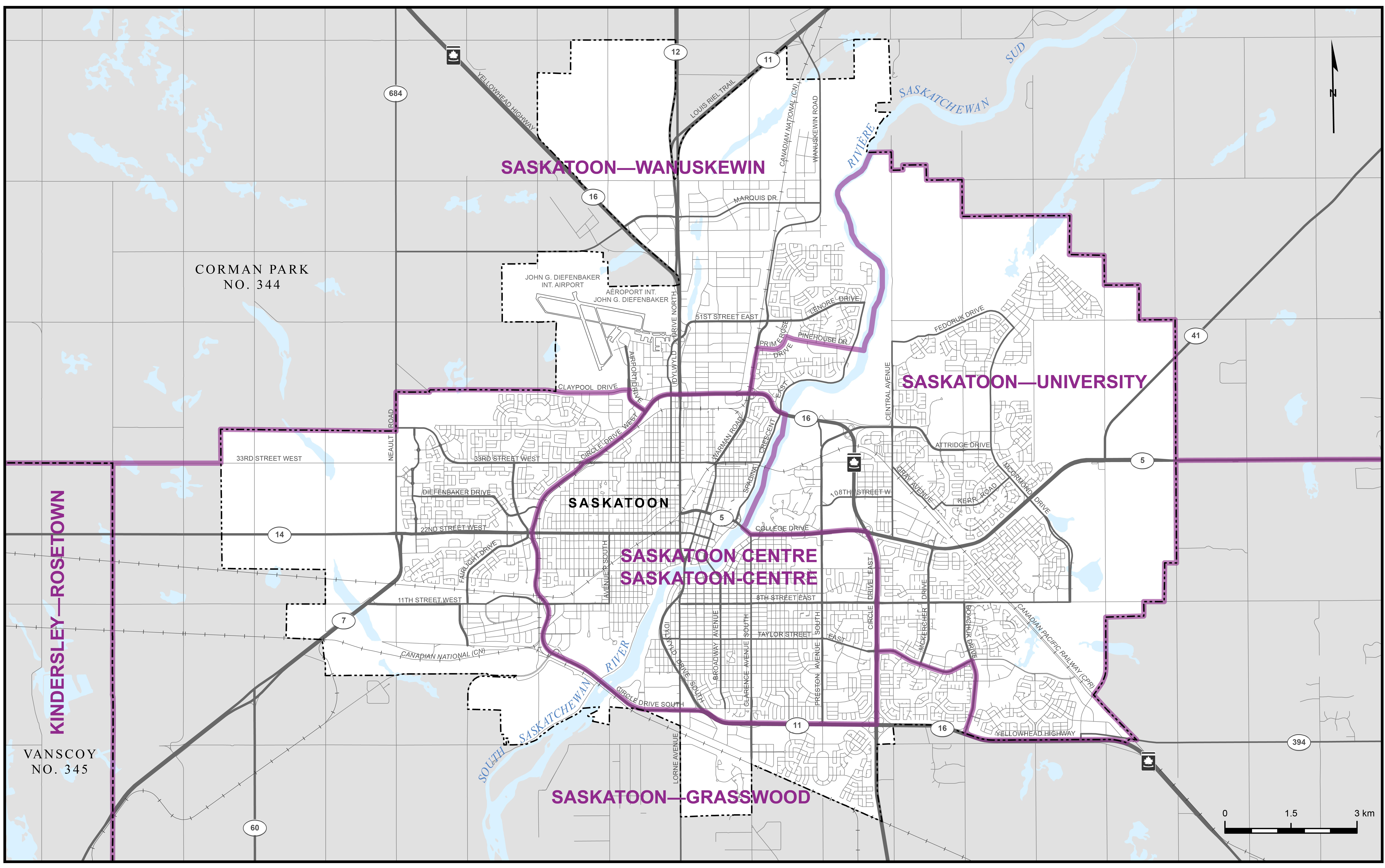 Ville de Saskatoon&nbsp;&ndash;&nbsp;Carte 3