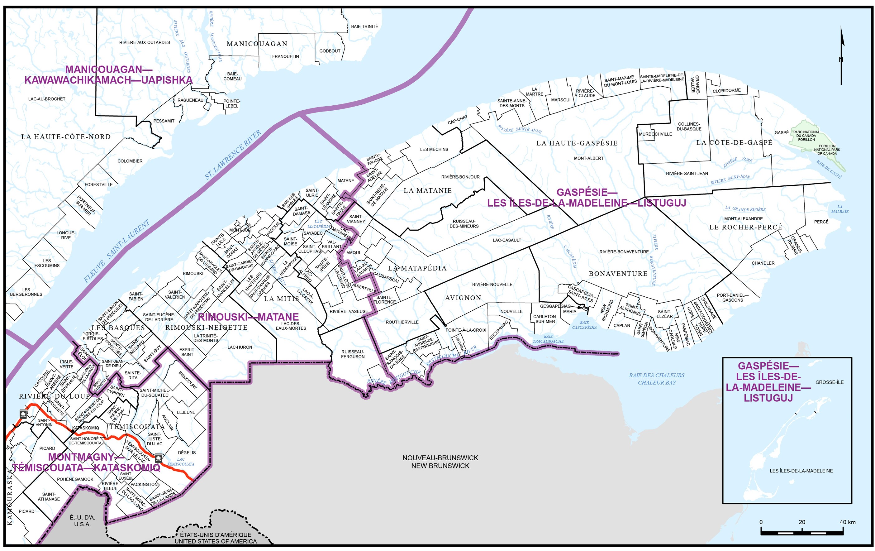 Carte 5 - Est du Québec