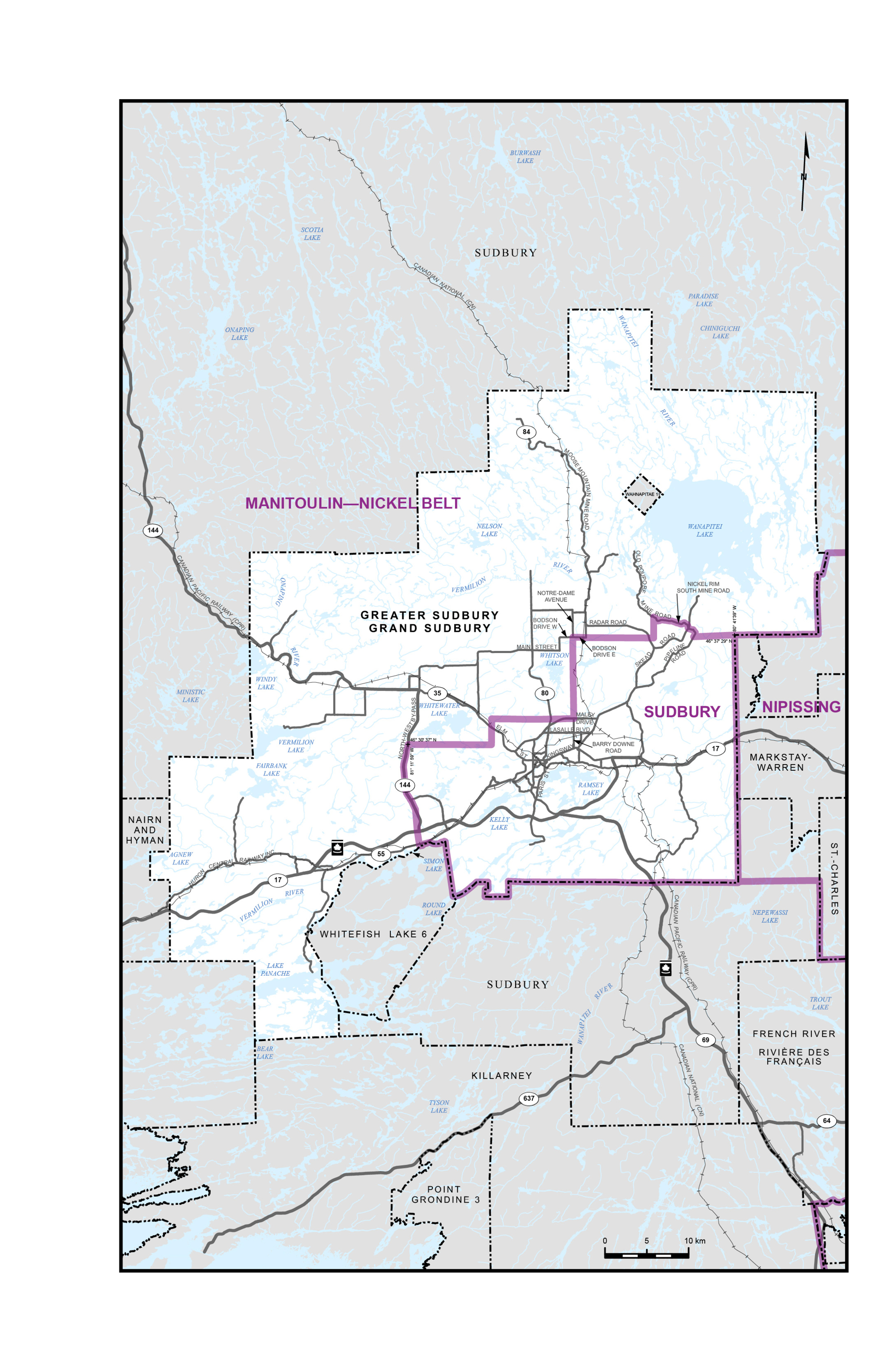 Carte 10&nbsp;&ndash;&nbsp;Ville du Grand Sudbury 