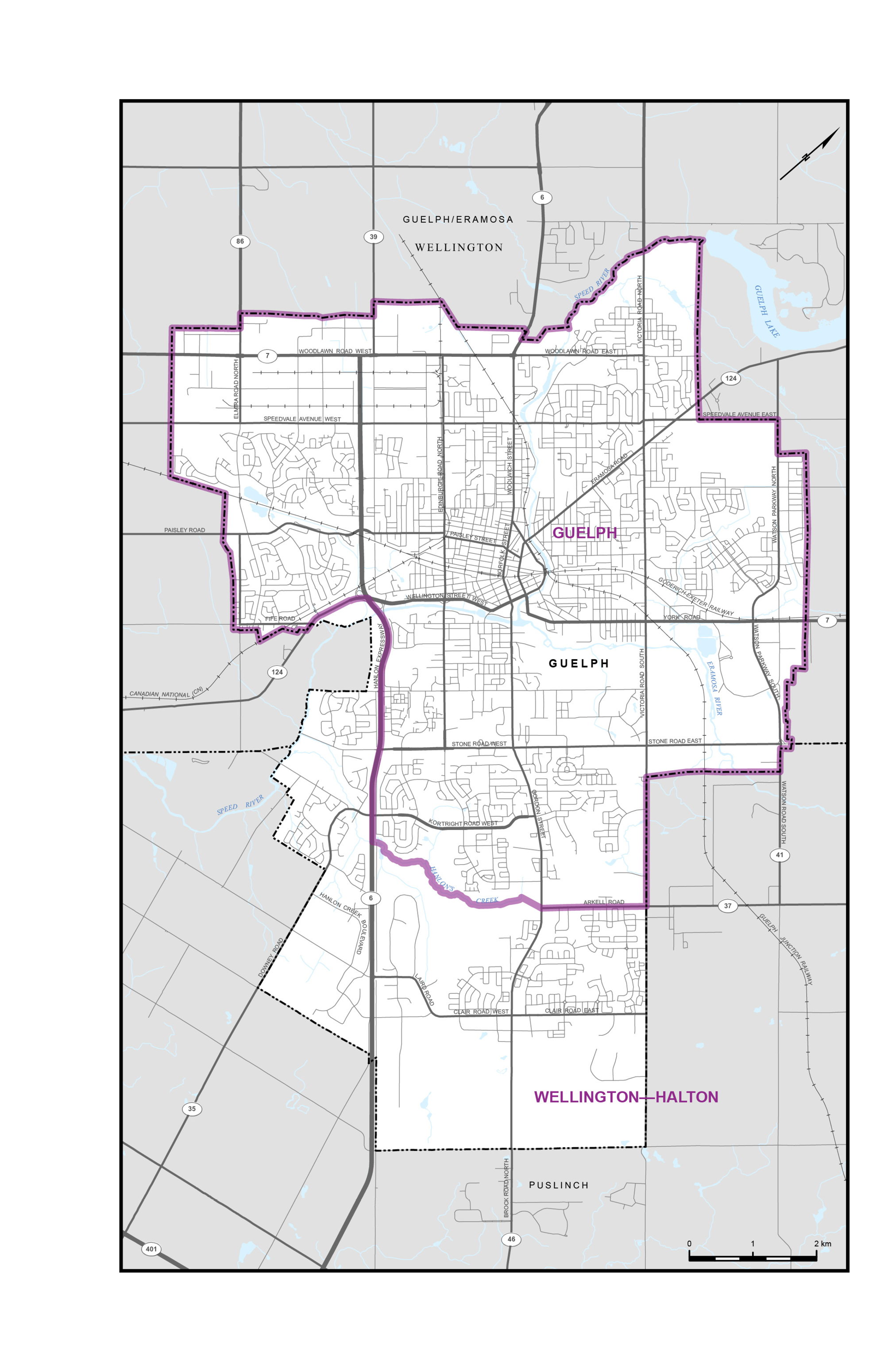 Carte 11&nbsp;&ndash;&nbsp;Ville de Guelph 