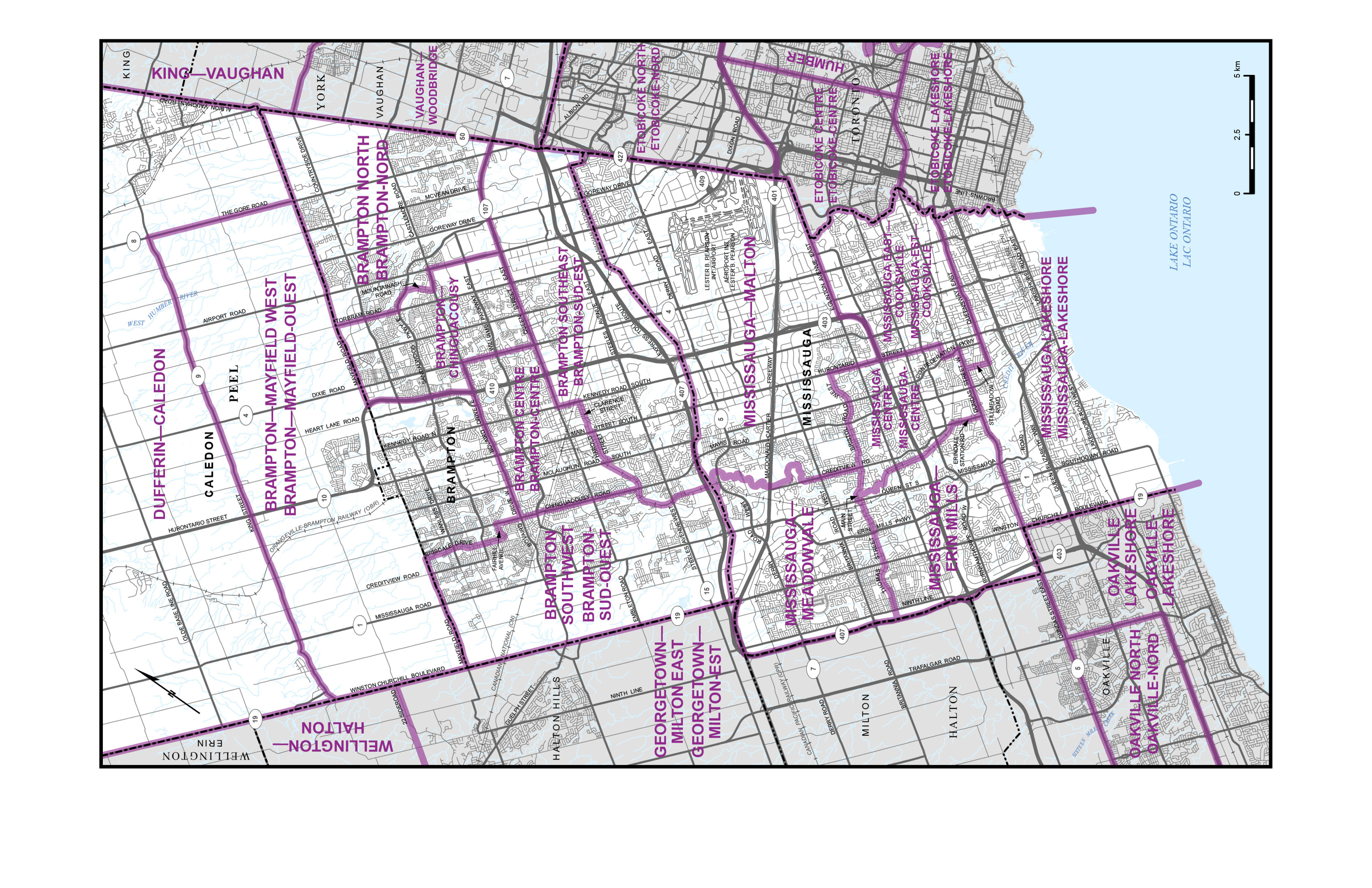Carte 17&nbsp;&ndash;&nbsp;Municipalité régionale de Peel (partie) 