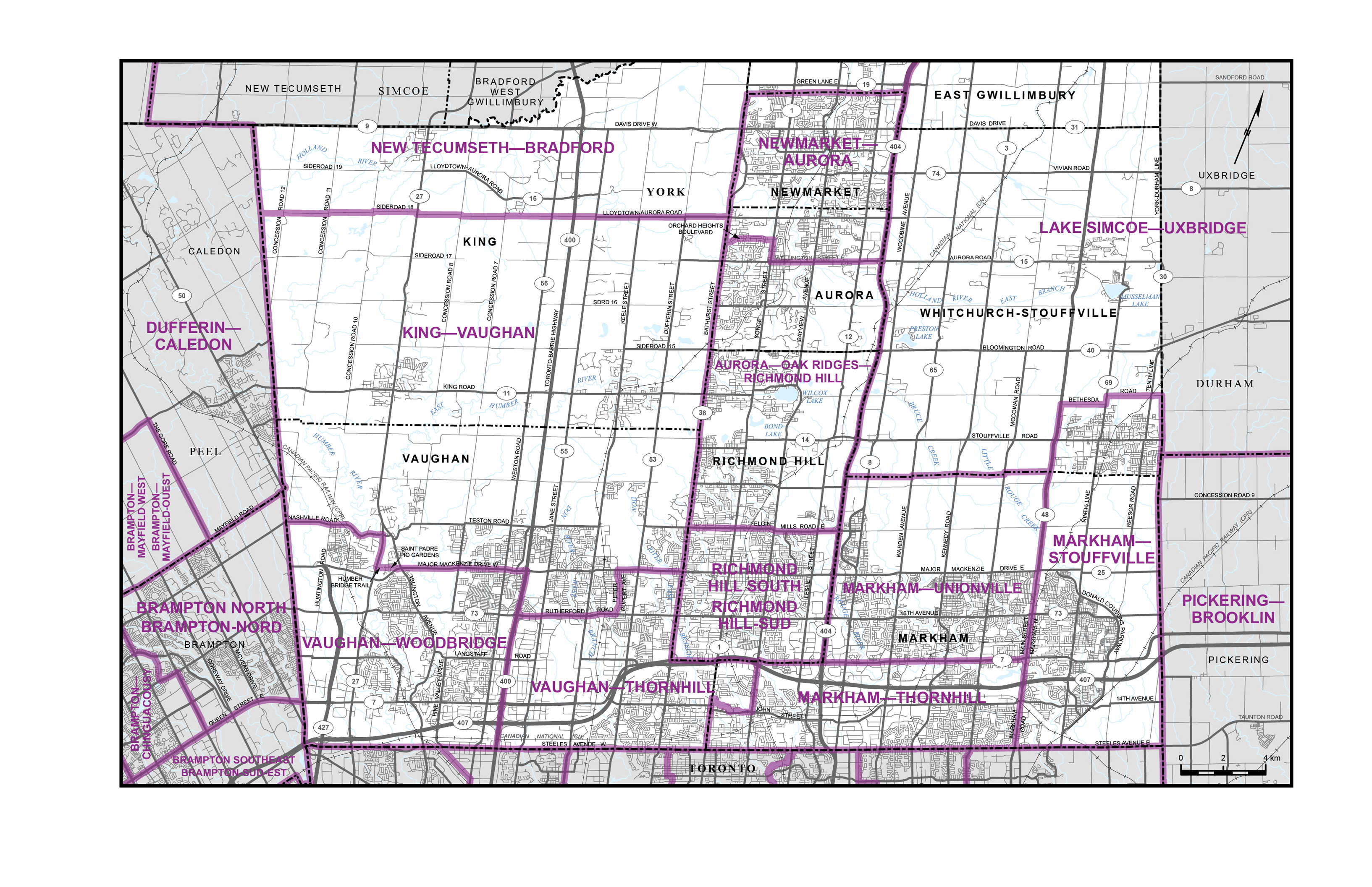 Carte 22&nbsp;&ndash;&nbsp;Municipalité régionale de York (partie)