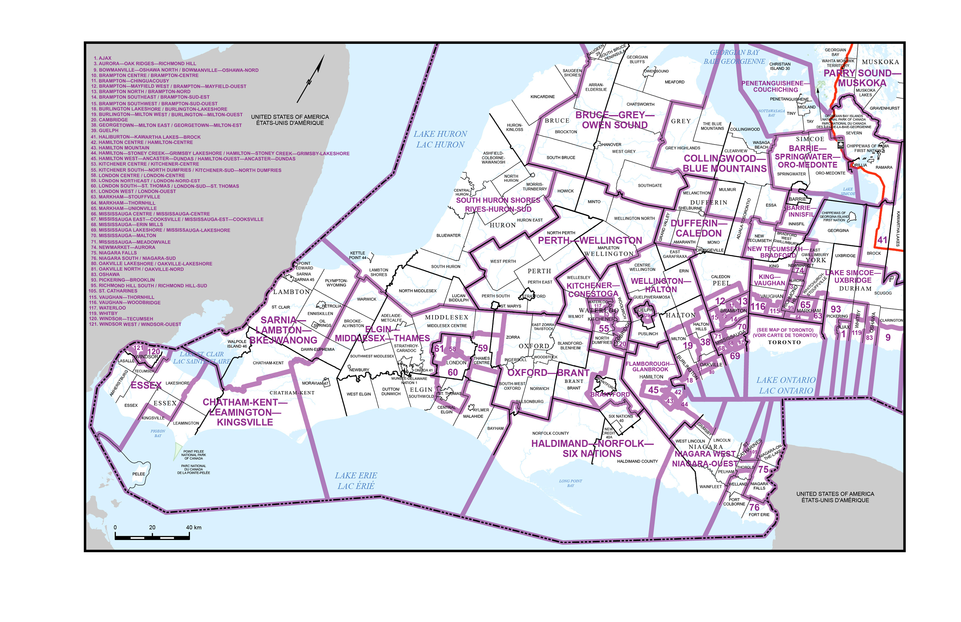 Carte 3&nbsp;&ndash;&nbsp;Le Sud-ouest de l’Ontario 