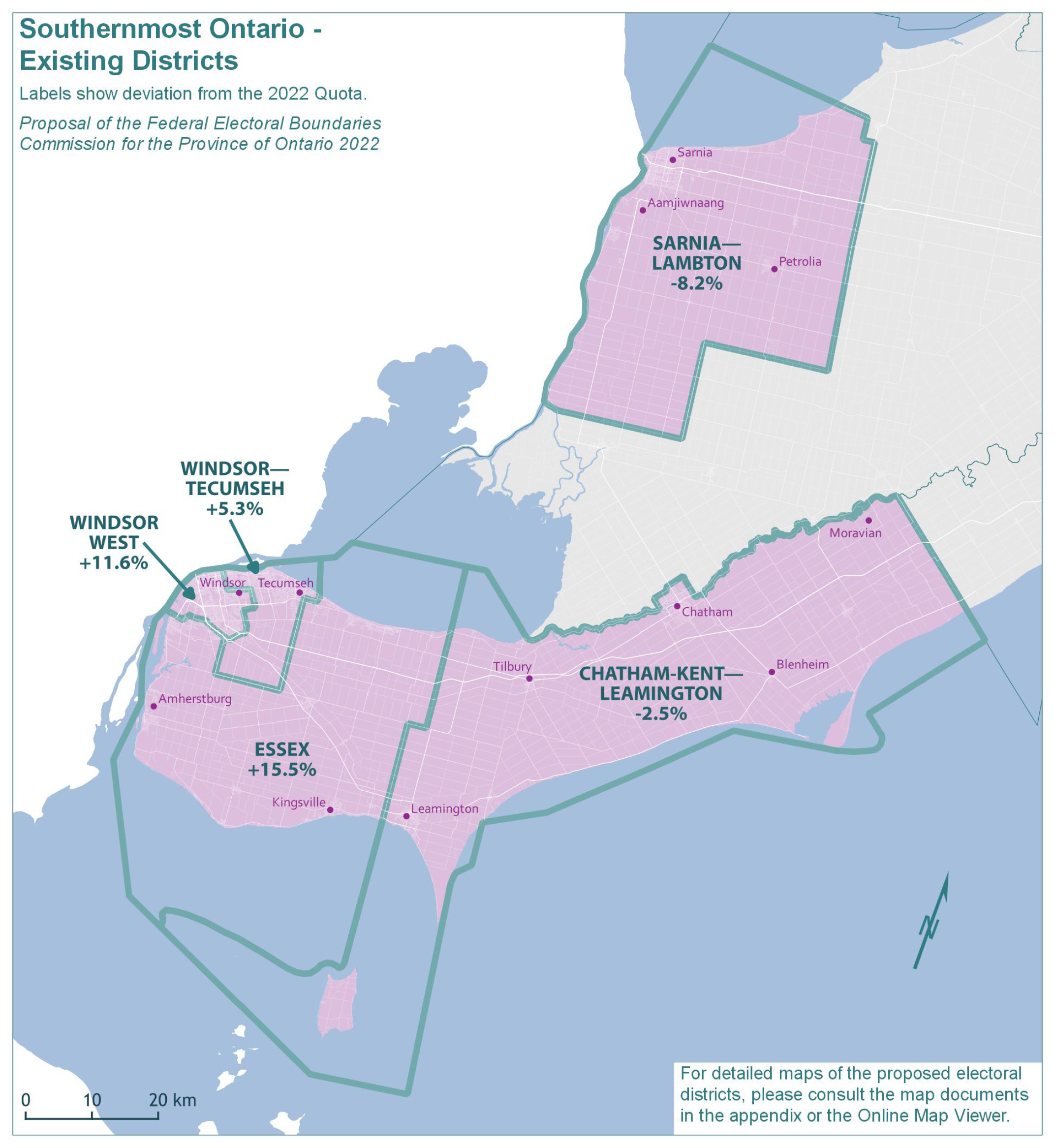 Southernmost Ontario - Existing Districts 
