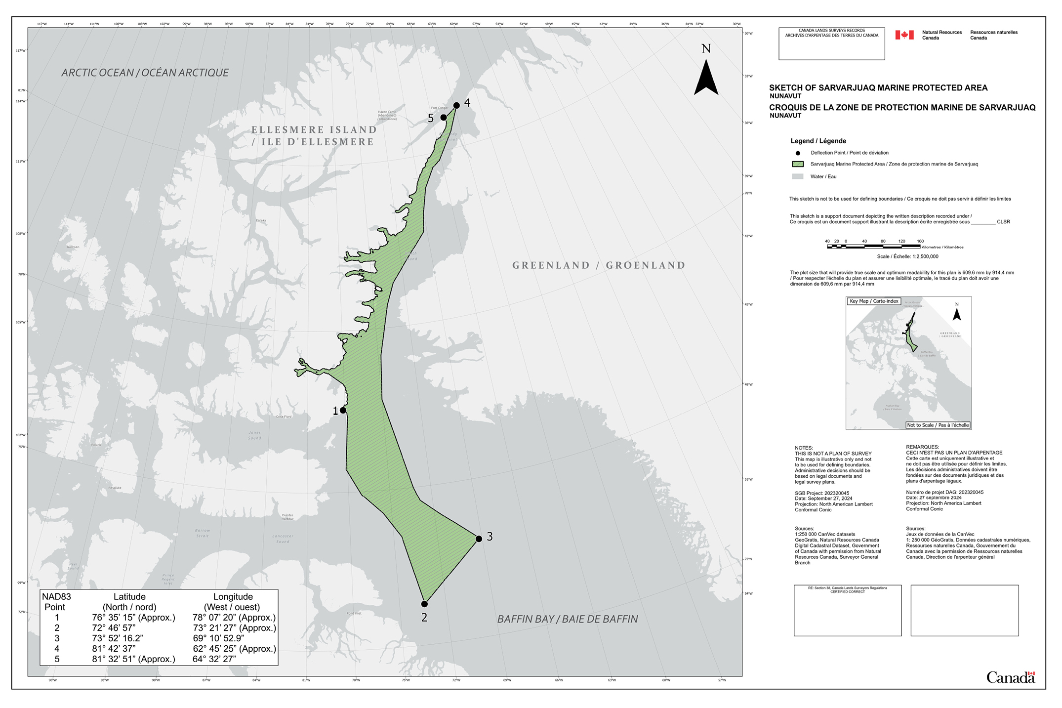 Figure 1. Map of the proposed Sarvarjuaq MPA – Text version below the map