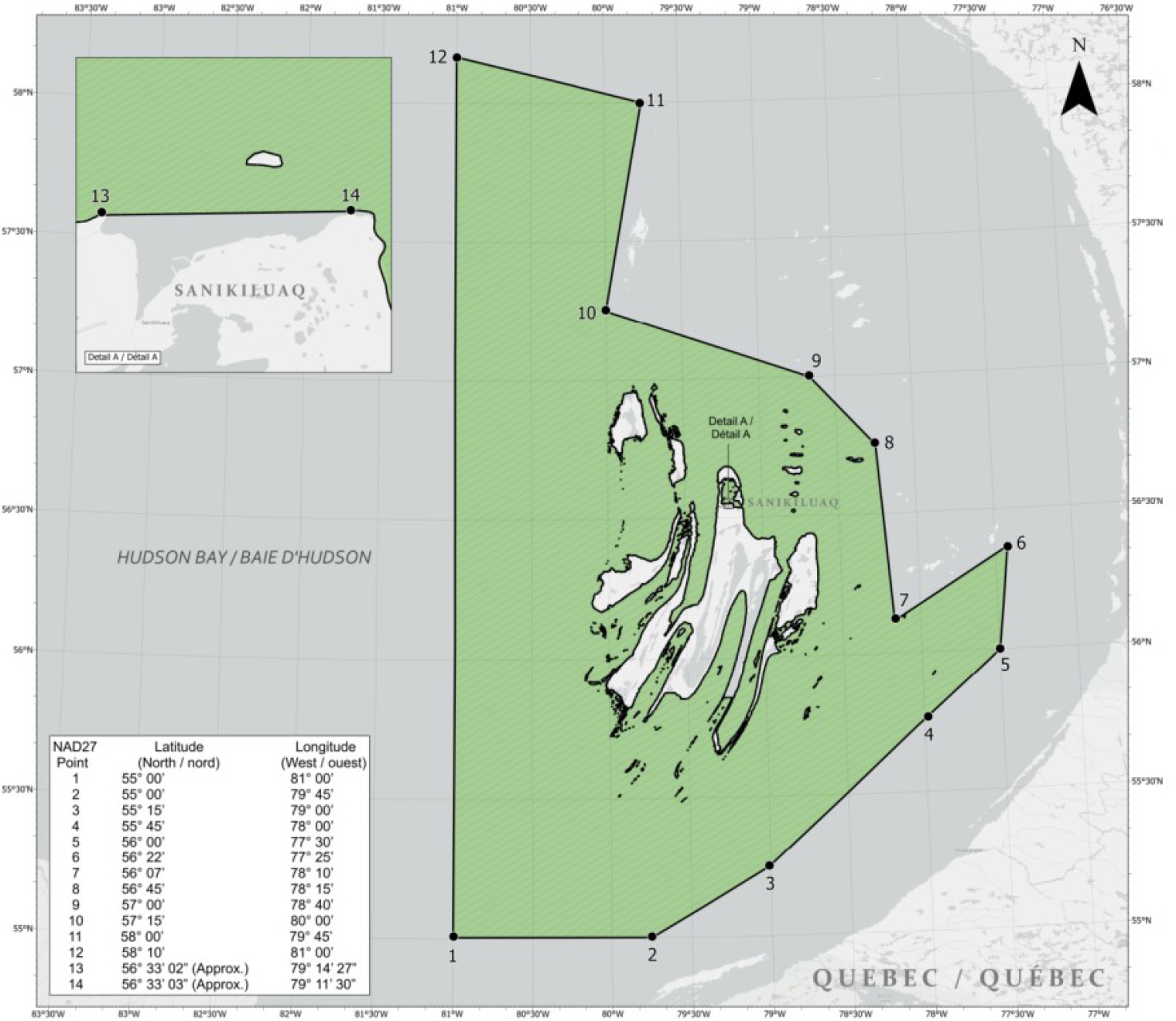 Figure 1: Map of the proposed Qikiqtait MPA – Text version below the map