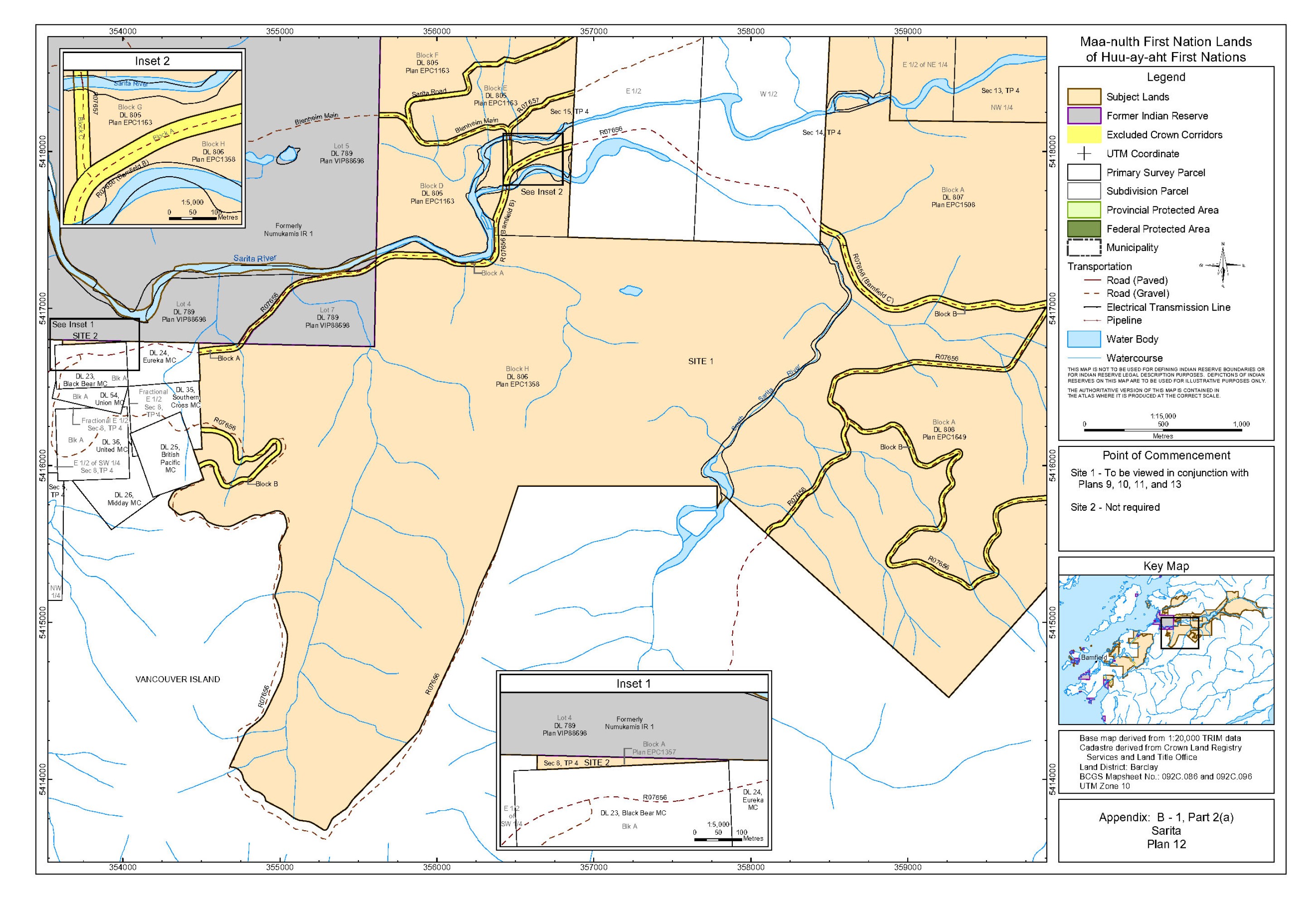 Figure 4: Sarita Plan 12 – Text version below the map