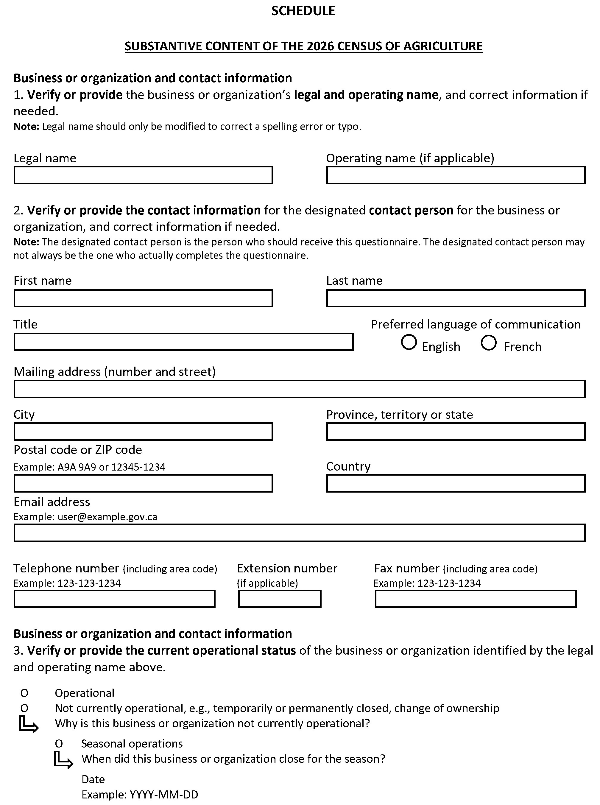 Page 1 of the English census form. – Text version below the image