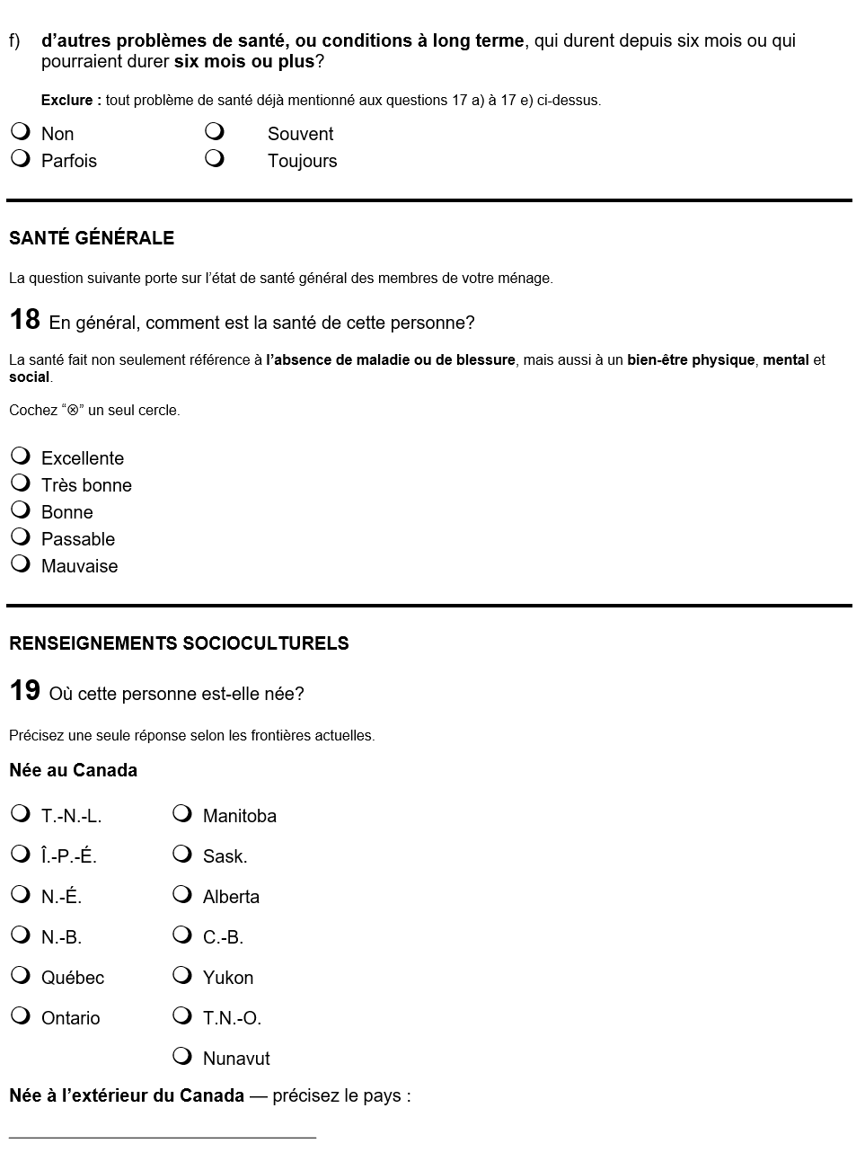 Page 10 du recensement français. – Version textuelle en dessous de l'image