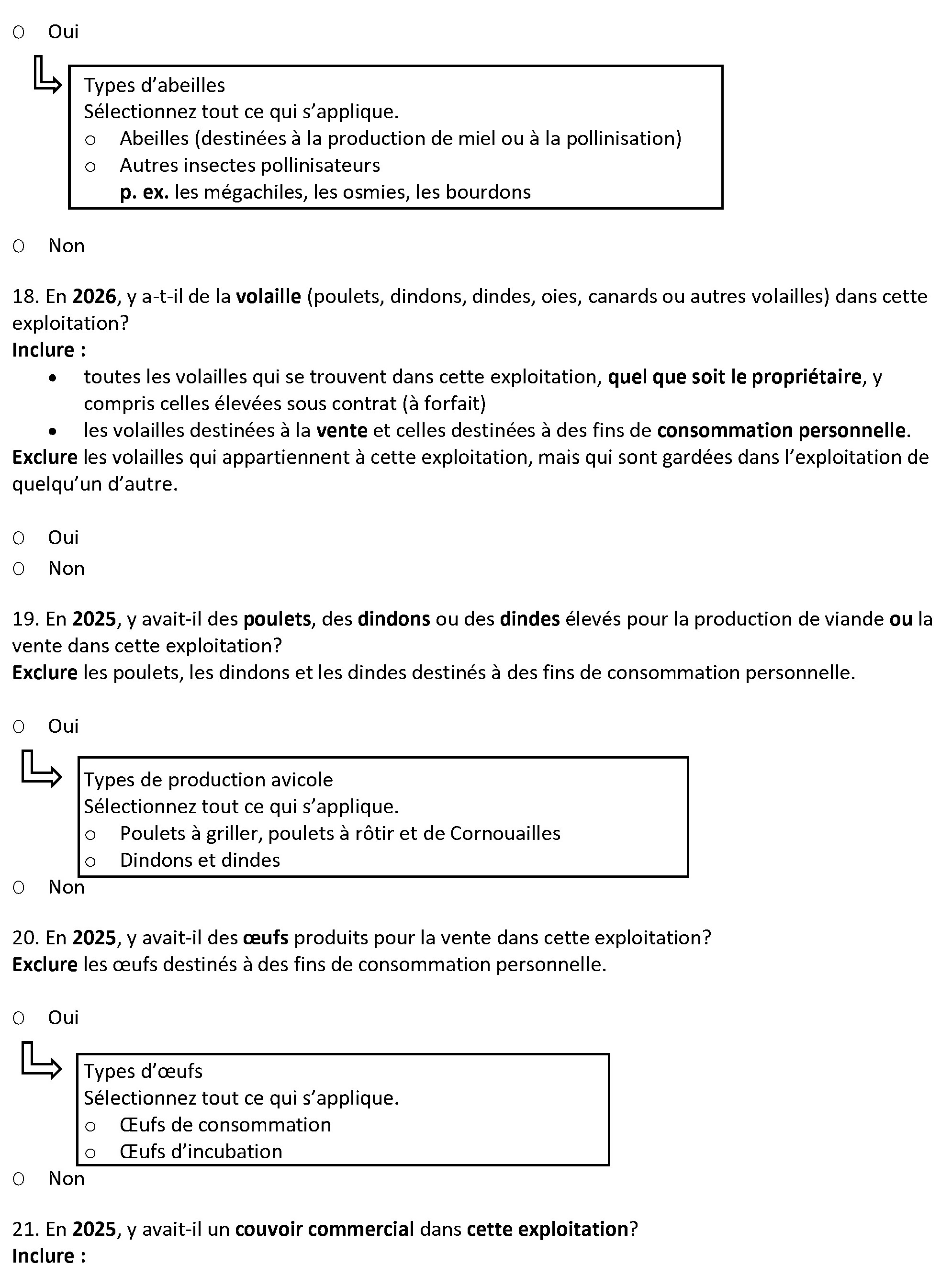 Page 11 du recensement français. – Version textuelle en dessous de l'image