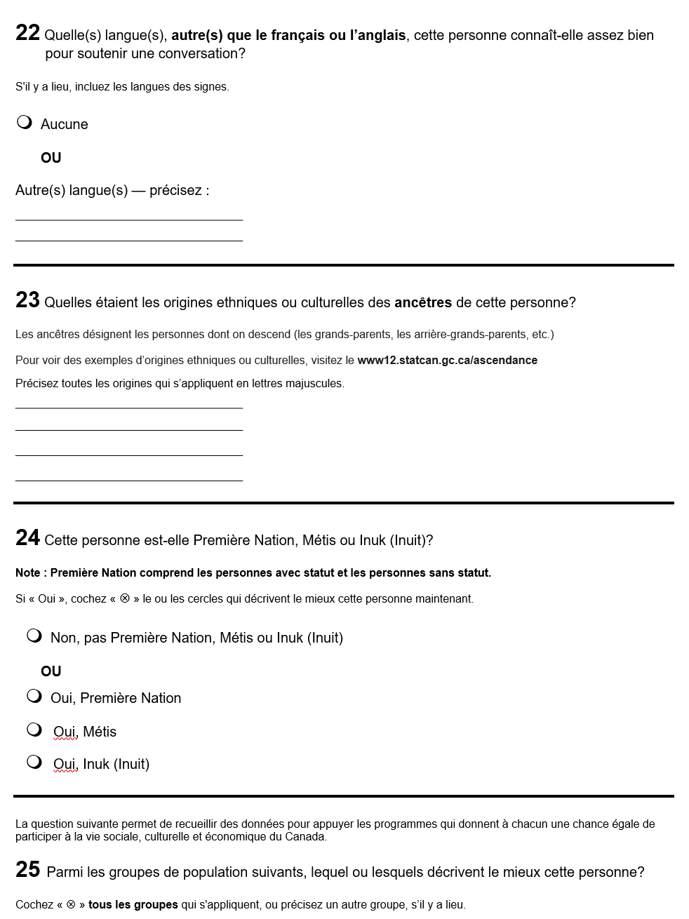 Page 12 du recensement français. – Version textuelle en dessous de l'image