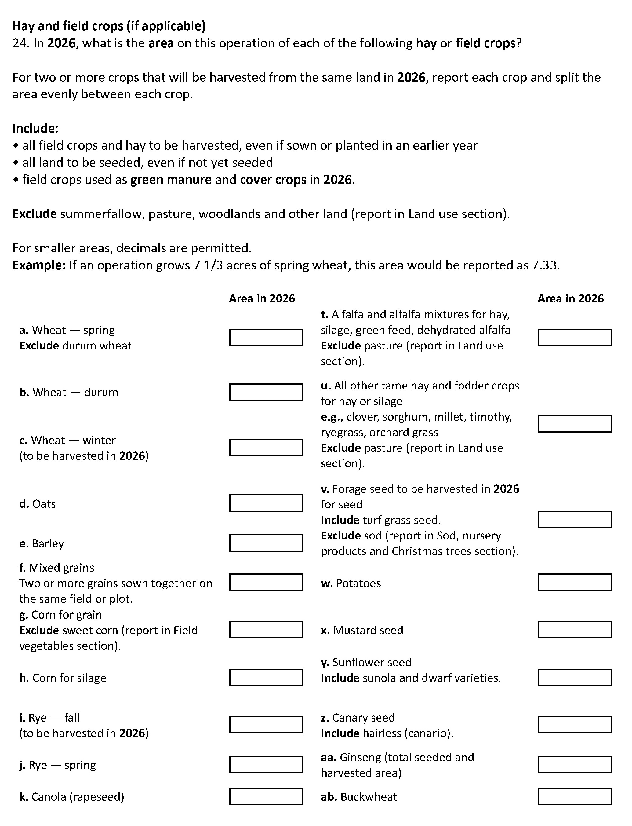 Page 13 of the English census form. – Text version below the image