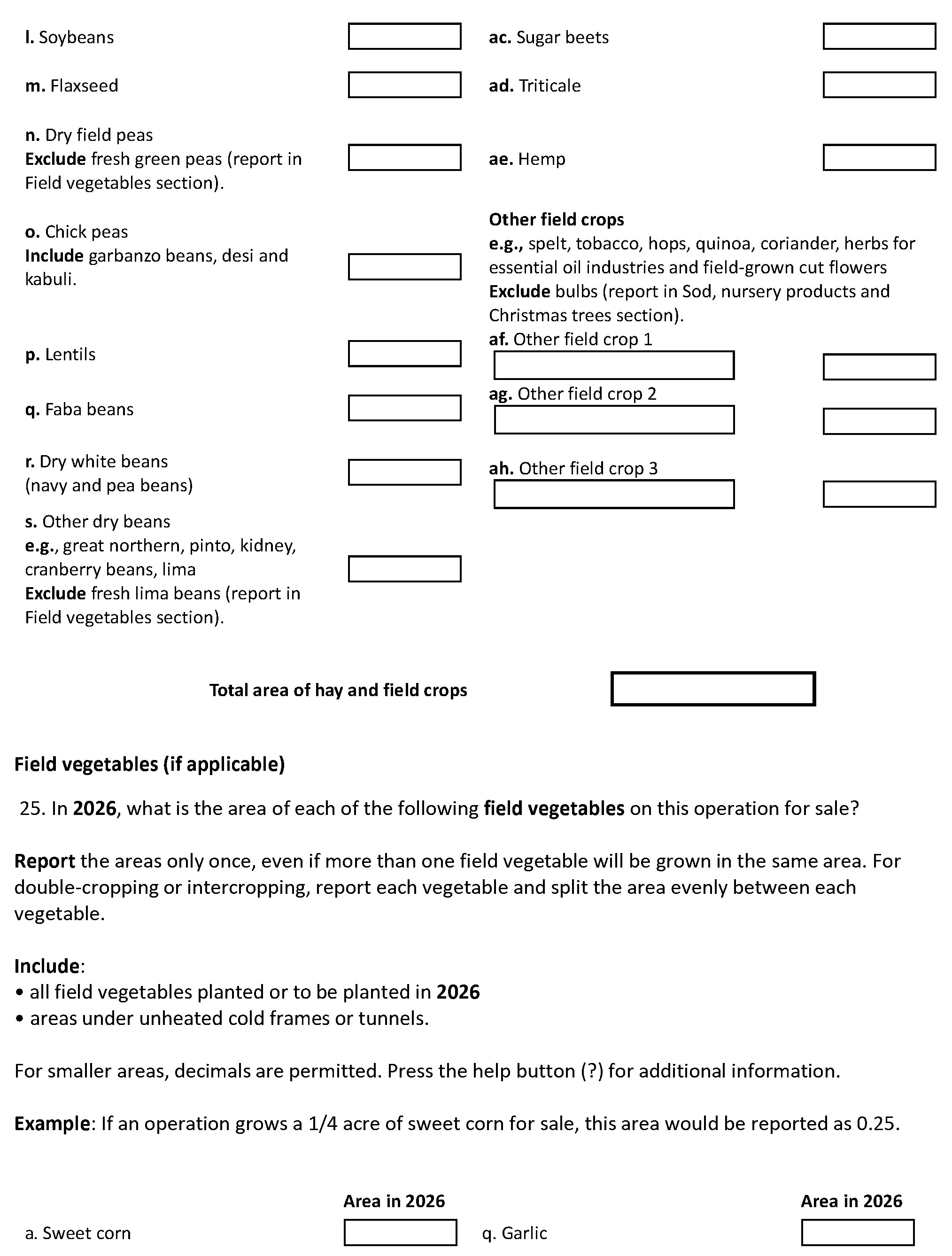 Page 14 of the English census form. – Text version below the image