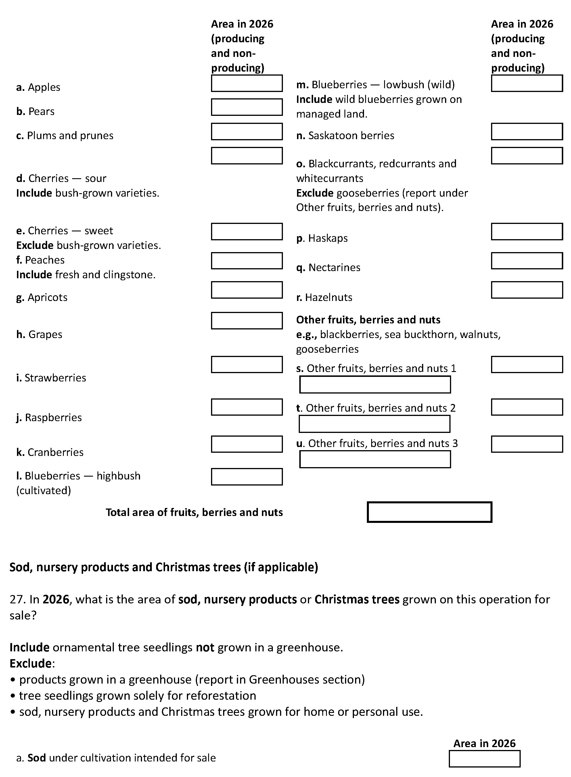 Page 16 of the English census form. – Text version below the image