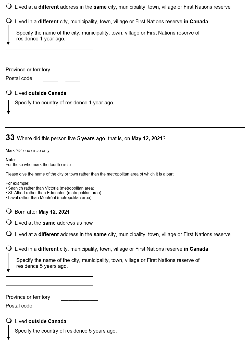 Page 16 of the English census form. – Text version below the image