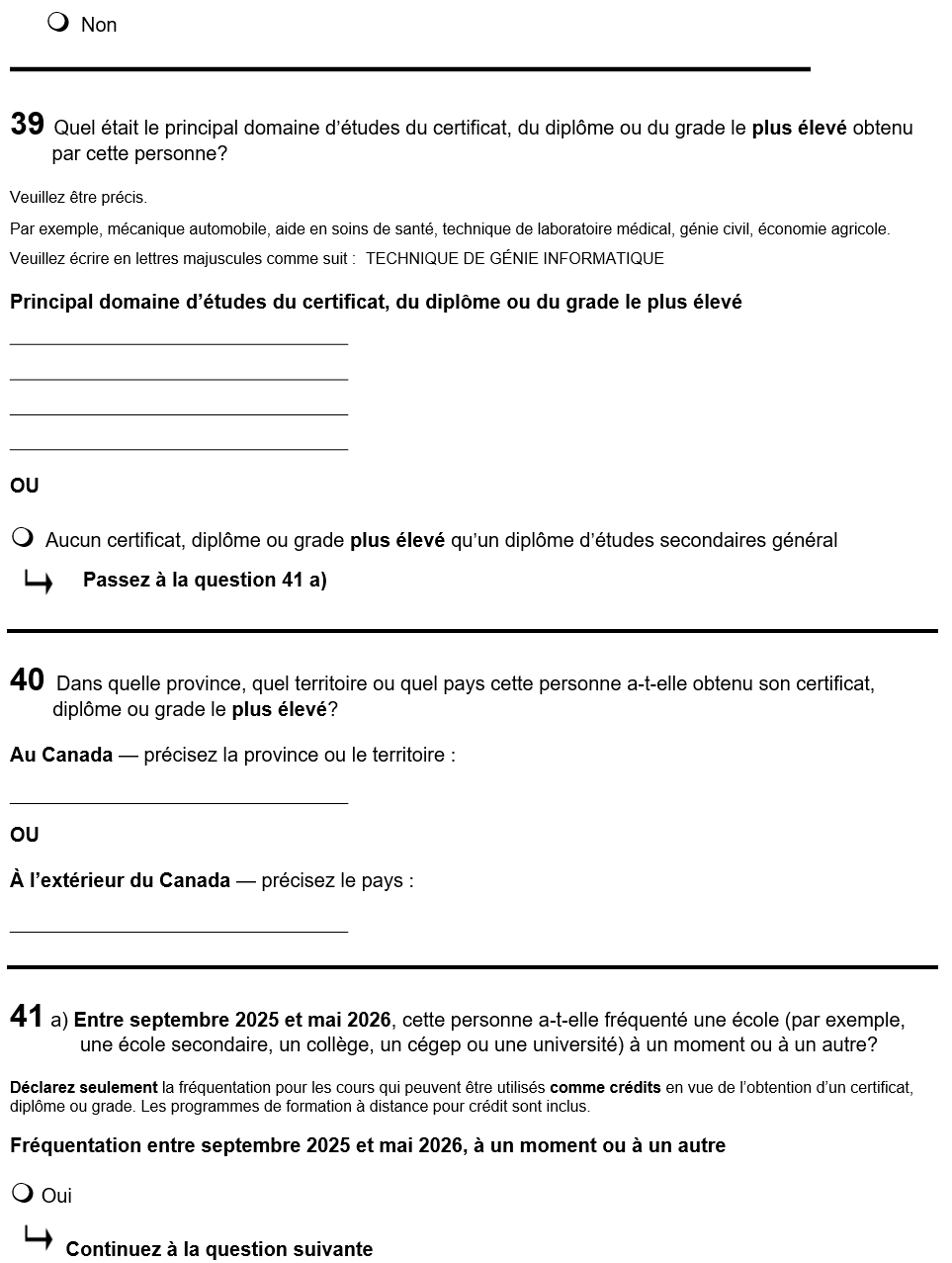 Page 20 du recensement français. – Version textuelle en dessous de l'image