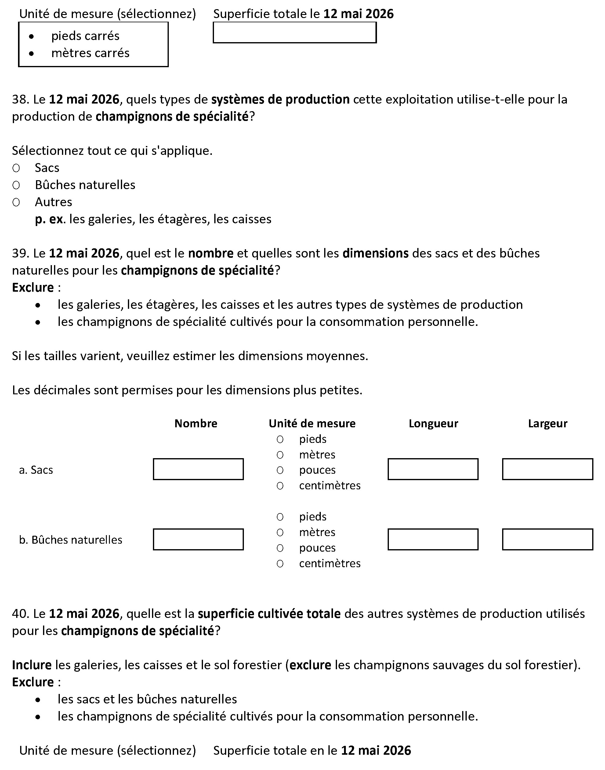 Page 22 du recensement français. – Version textuelle en dessous de l'image