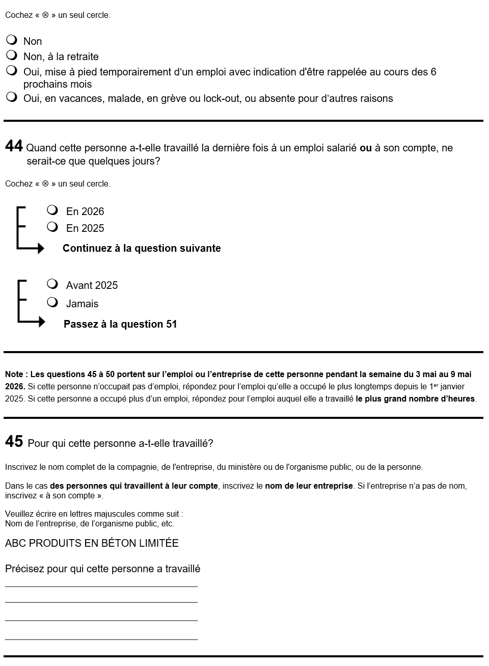 Page 22 du recensement français. – Version textuelle en dessous de l'image