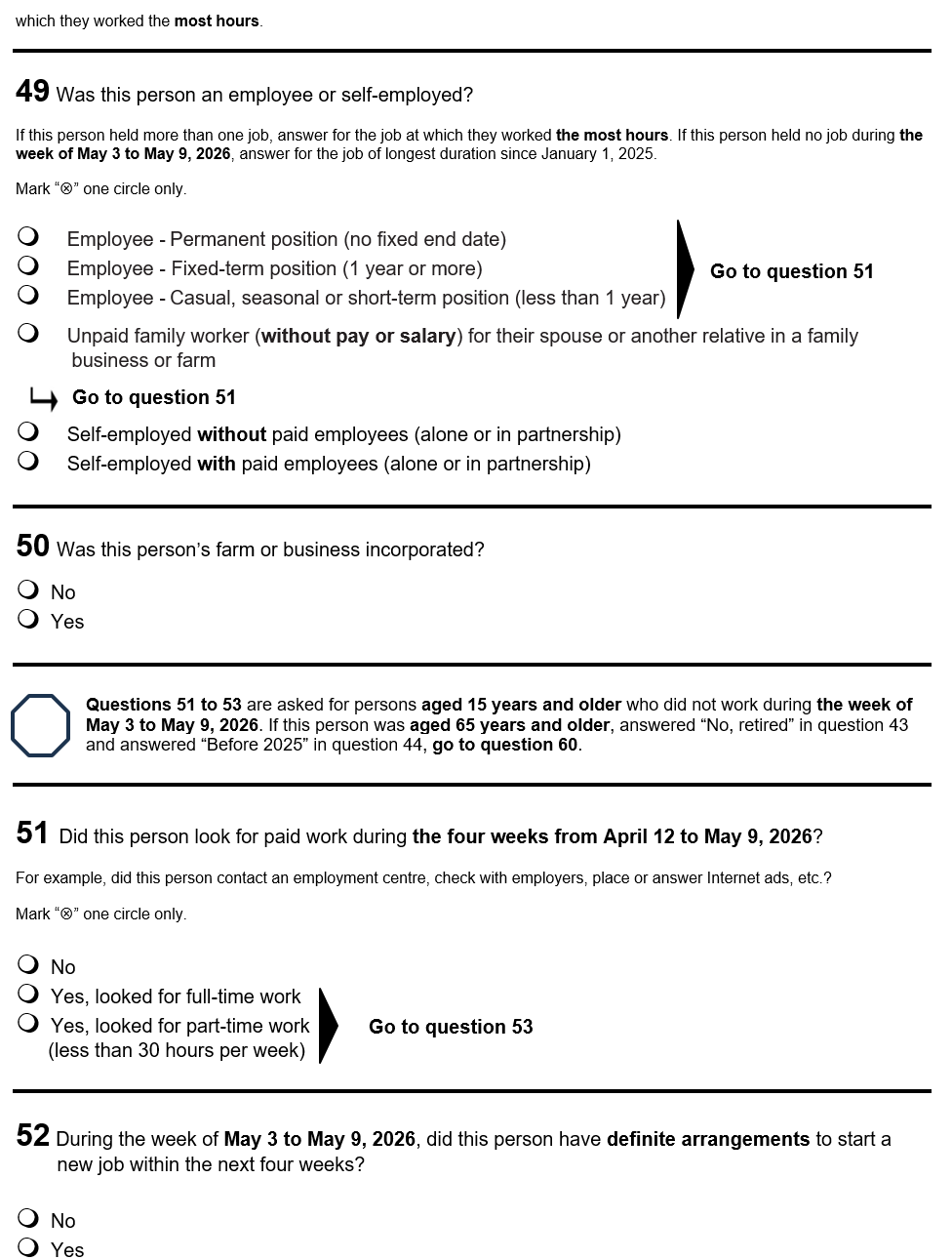 Page 23 of the English census form. – Text version below the image