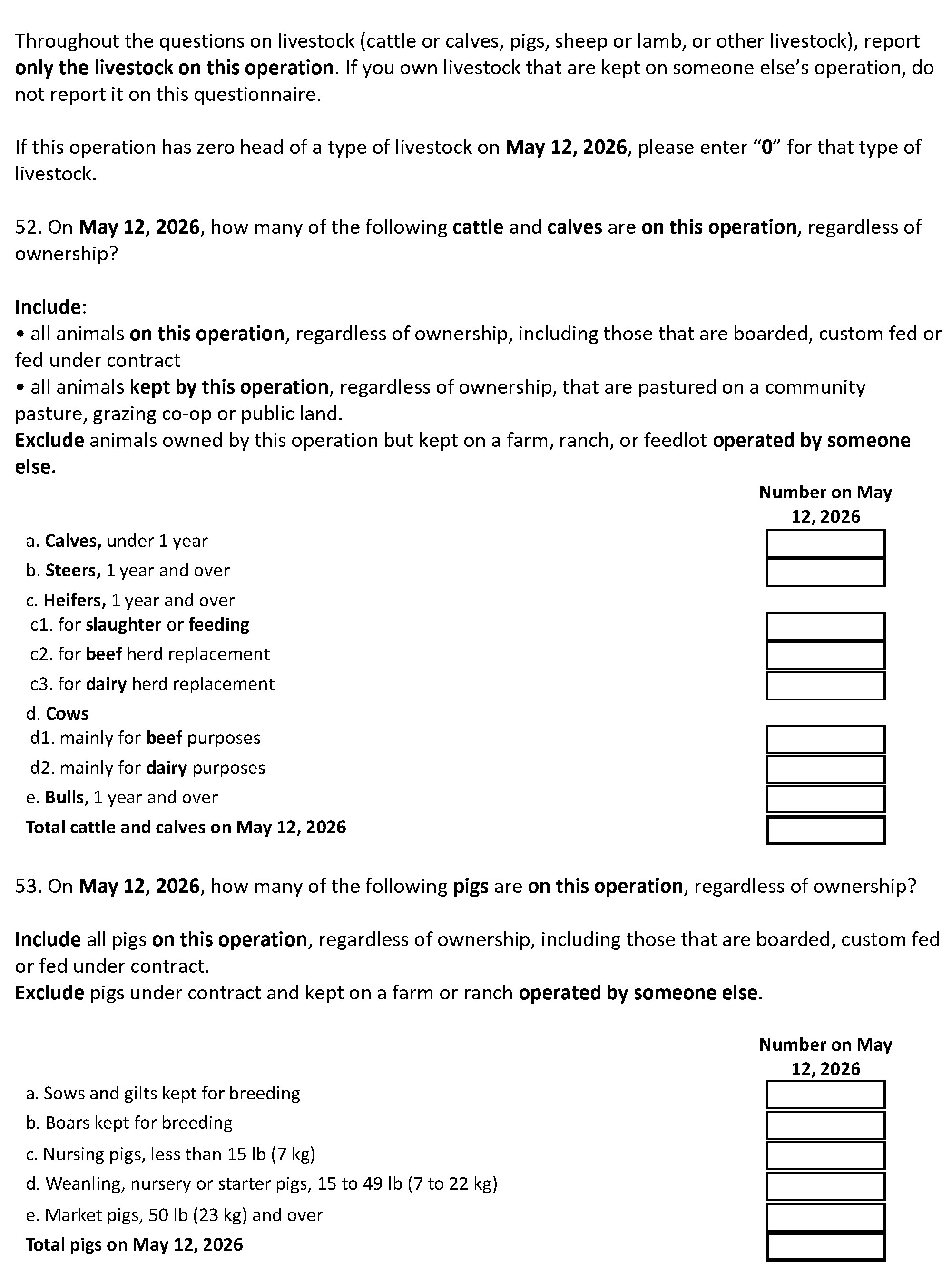 Page 26 of the English census form. – Text version below the image