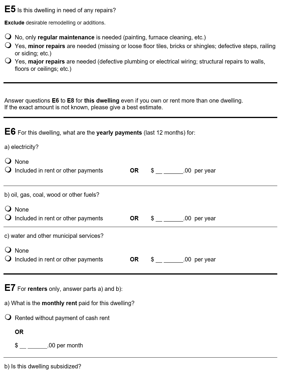 Page 31 of the English census form. – Text version below the image