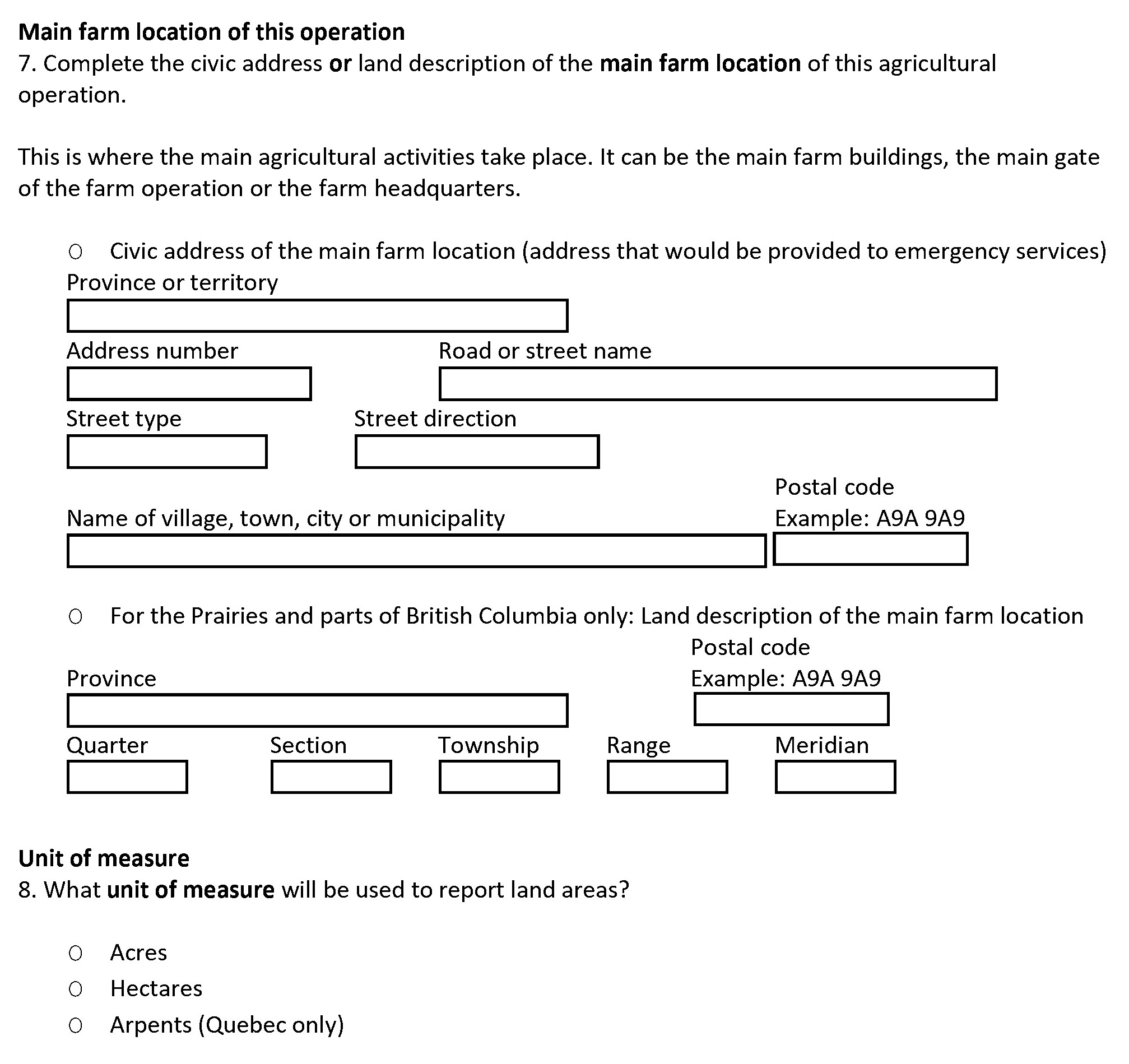 Page 7 of the English census form. – Text version below the image