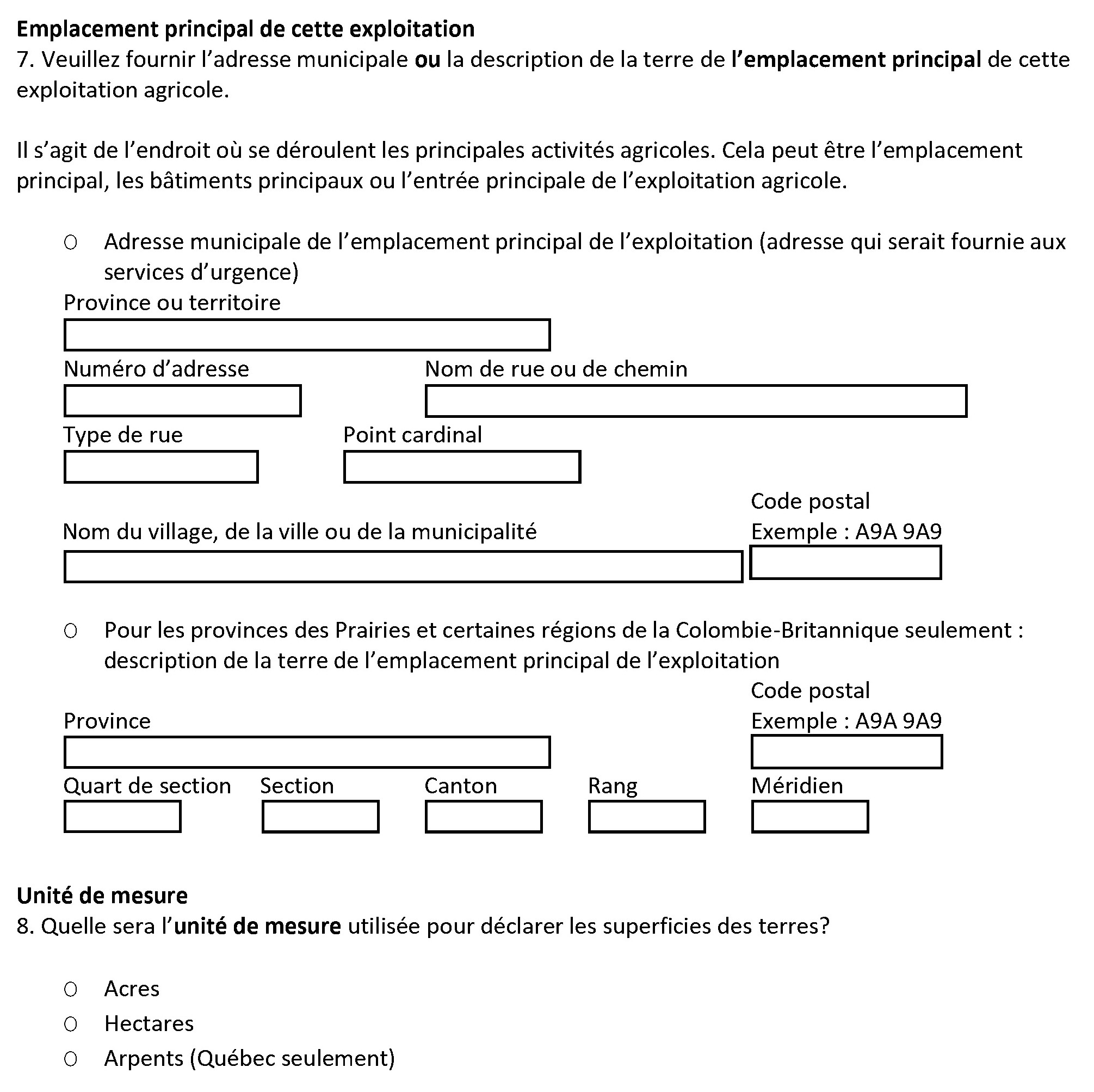 Page 7 du recensement français. – Version textuelle en dessous de l'image