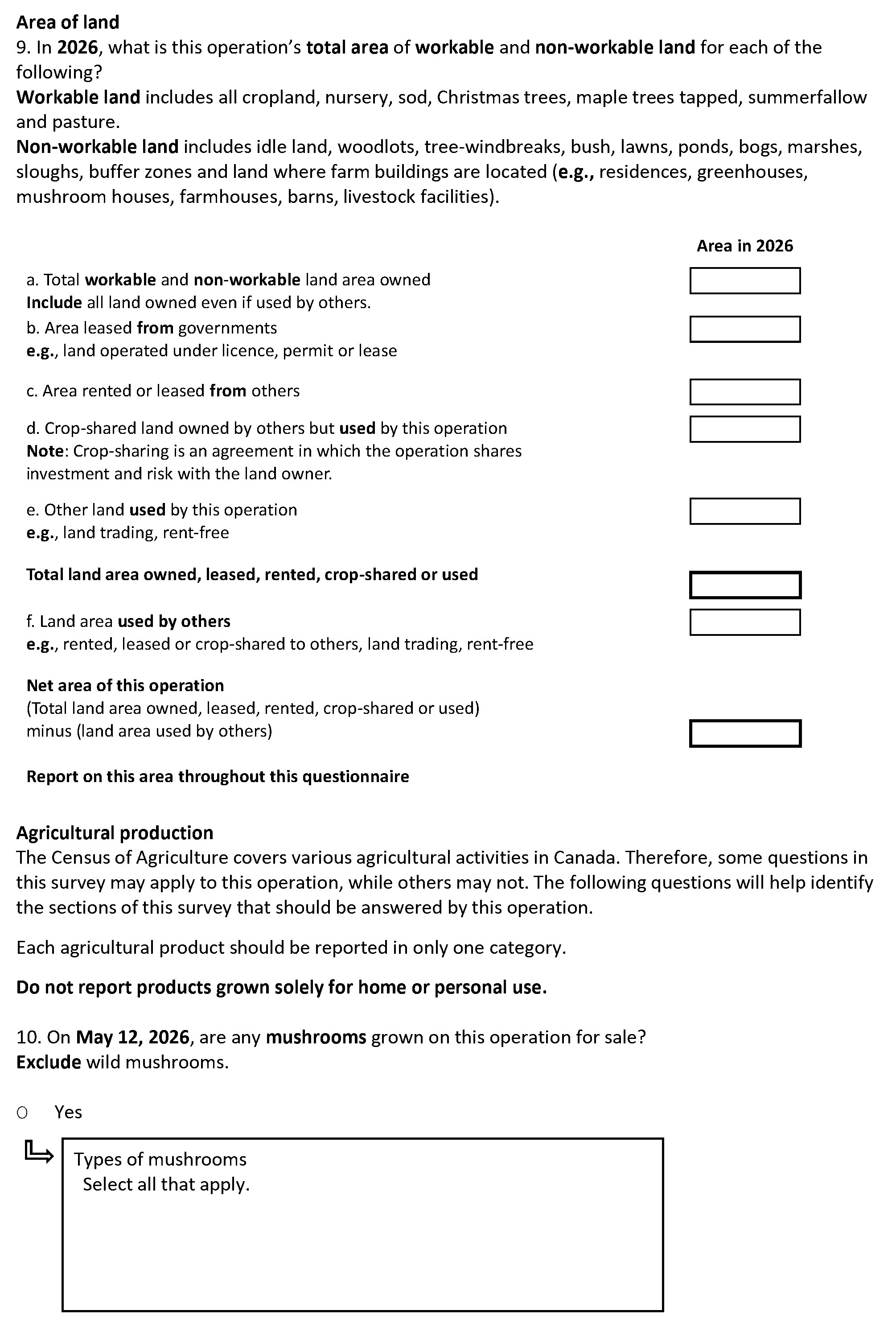 Page 8 of the English census form. – Text version below the image