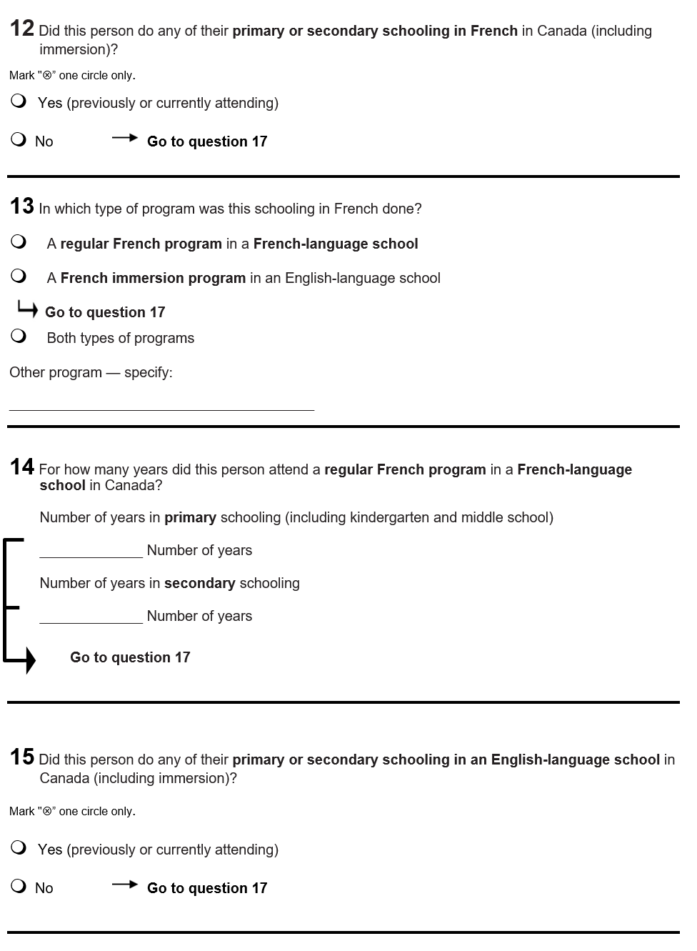 Page 8 of the English census form. – Text version below the image