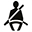 Symbole montrant, en silhouette, la vue de face d&rsquo;une personne assise portant une ceinture de s&eacute;curit&eacute;.