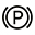 Symbole montrant, en contour, un cercle, entre parenth&egrave;ses, &agrave; l&rsquo;int&eacute;rieur duquel figure la lettre P.