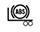 Symbole montrant, en contour, la vue latérale gauche d’une remorque transportant un cercle, entre parenthèses, à l’intérieur duquel figurent les lettres ABS.