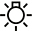 Symbol showing, in contour, a circle topped by a small rectangle with seven equally spaced lines radiating from the circle.