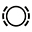 Symbole montrant, en contour, un cercle entre des parenth&egrave;ses pointill&eacute;es.