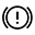 Symbole montrant, en contour, un cercle, entre parenth&egrave;ses, &agrave; l&rsquo;int&eacute;rieur duquel figure un point d&rsquo;exclamation.