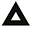 Symbol showing, in silhouette, an equilateral triangle at the centre of which is a small empty space also in the shape of an equilateral triangle.