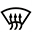 Symbole montrant, en contour, un pare-brise dont le bord inf&eacute;rieur est entrecoup&eacute; par trois fl&egrave;ches verticales qui sont sinueuses et point&eacute;es vers le haut.