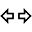 Symbol showing, in contour, two horizontal arrows placed side by side and pointing away from each other.
